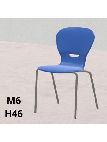 SEDUTE GINKGO blu H 46cm, scocca polipropilene riciclato, gambe grigie  SD.GK.4GF+4f.M6.BL
