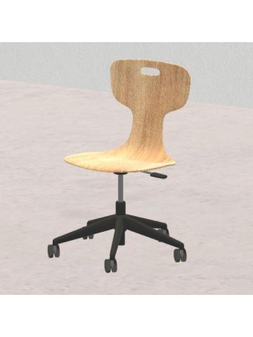 GIGLIO Wood finitura legno H da 39,2 a 47,6cm, scocca in legno, struttura nera con ruote SD.FLEXW.5r.N.L