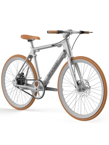 SHARP MILANO (BK-RS08E-S) CITY E-BIKE (ARGENTO METALLIZZATO) - BICICLETTA ELETTRICA - RUOTE 28"" KENDA - MOTORE 250W 36V - BATTERIA  36V 7AH CERTIFICATA - TELAIO IN ALLUMINIO - AUTONOMIA FINO AD 80KM - CINGHIA IN CARBONIO - FRENI A DISCO IDRAULICI